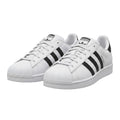 Men's White Low-Top Shell-Toe Sneakers with Black Stripes