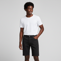 Men's Solid Black Denim Shorts – Raw Hem Cut