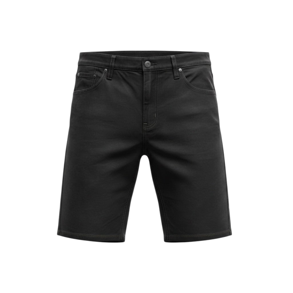 Men's Solid Black Denim Shorts – Raw Hem Cut