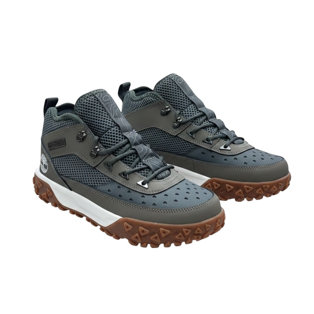 Men's Olive Grey Mid-Top Hiking Sneaker Boots