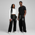 UK Flag Skull Wide-Leg Graphic Joggers
