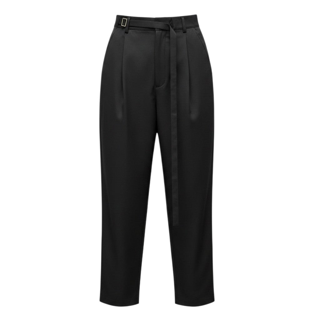 Black Gurkha Relaxed Pleated Trousers