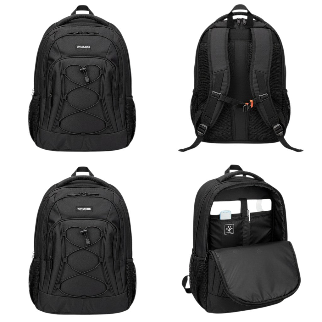 Black Multi-Pocket Utility Backpack
