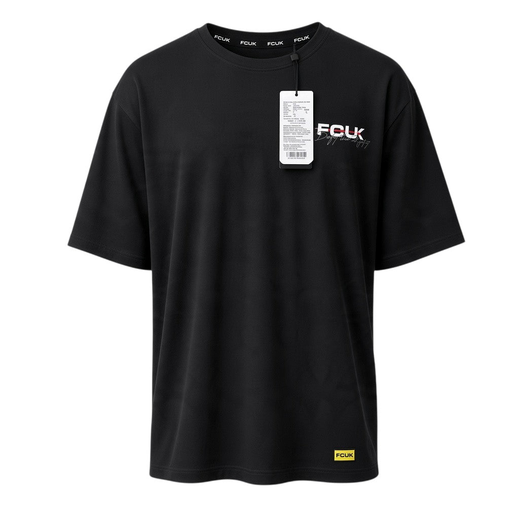 Black Contrast-Lettering Relaxed T-Shirt