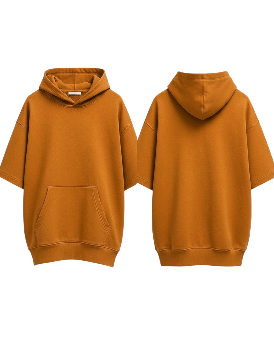 Plain Short-Sleeve Hoodie