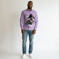 Men's Purple Mountain Graphic Long-Sleeve Shirt
