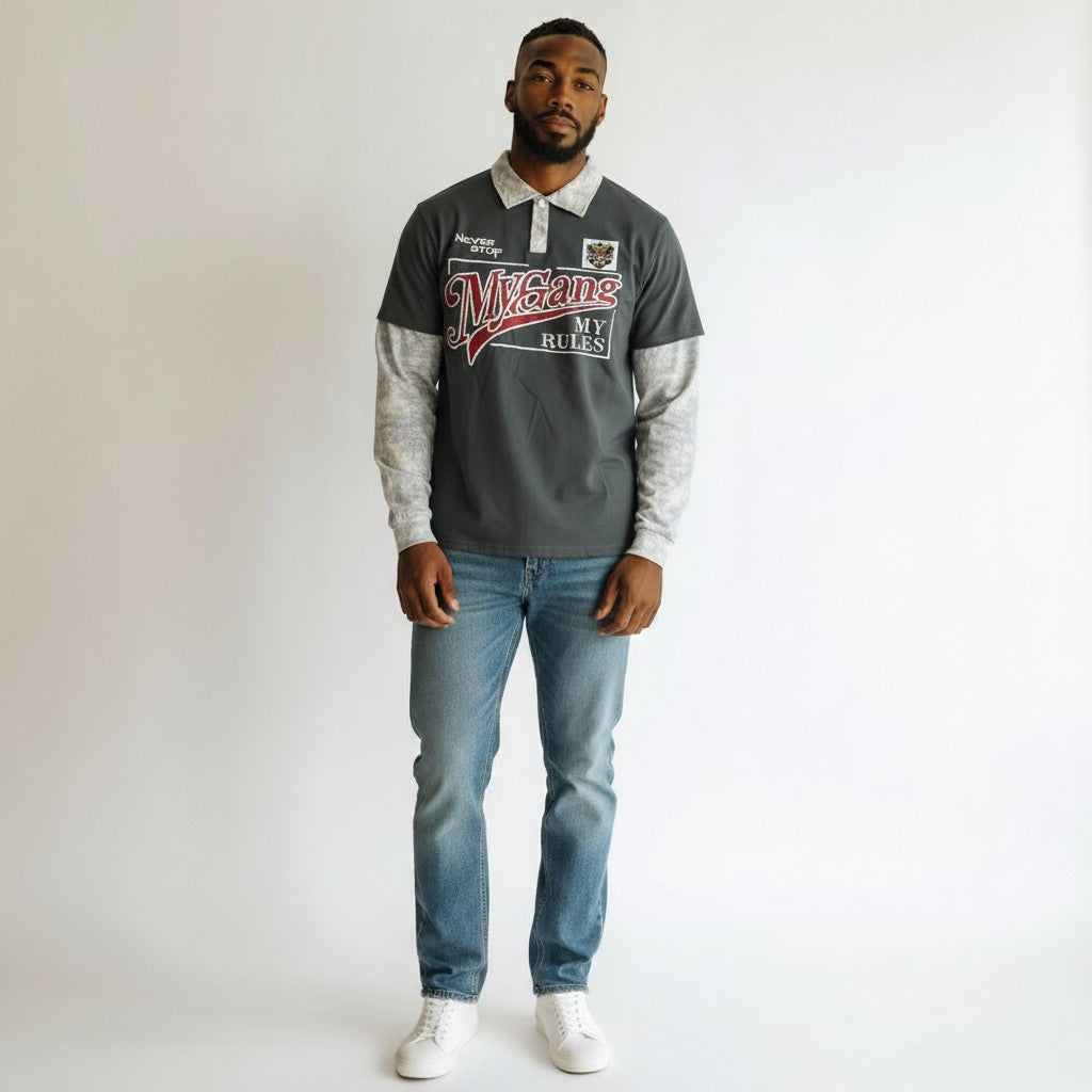 Men's  Long Sleeve polo tee