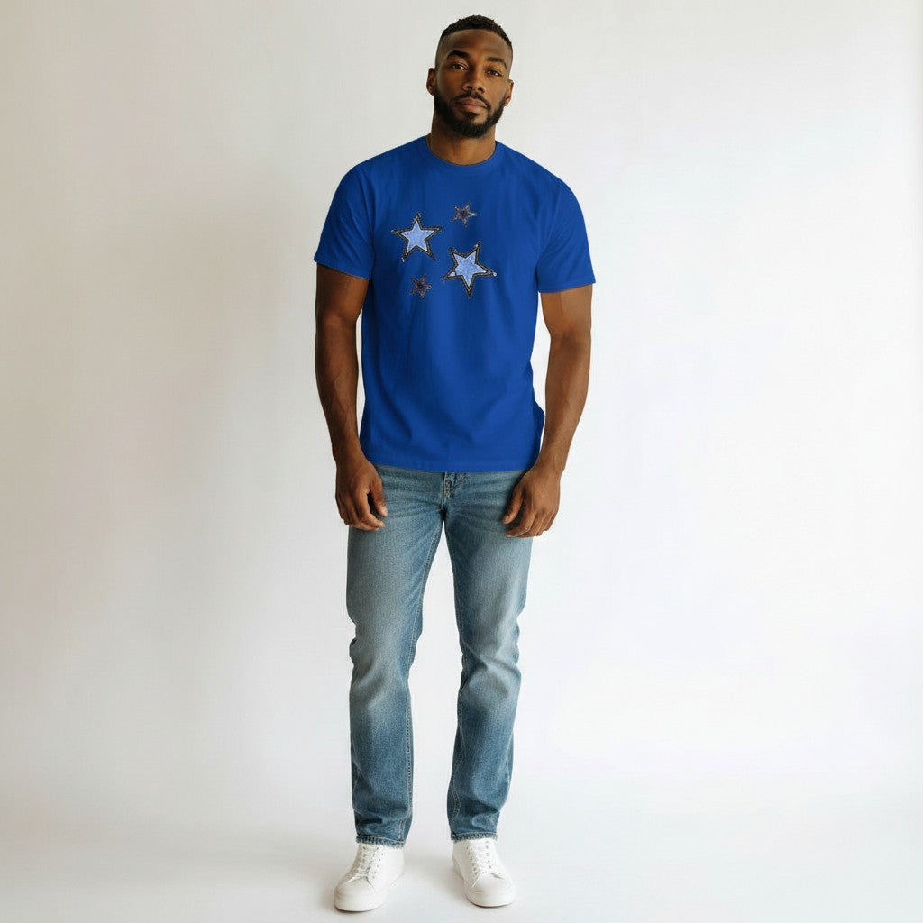 Star Appliqué Graphic Tee – Royal Blue
