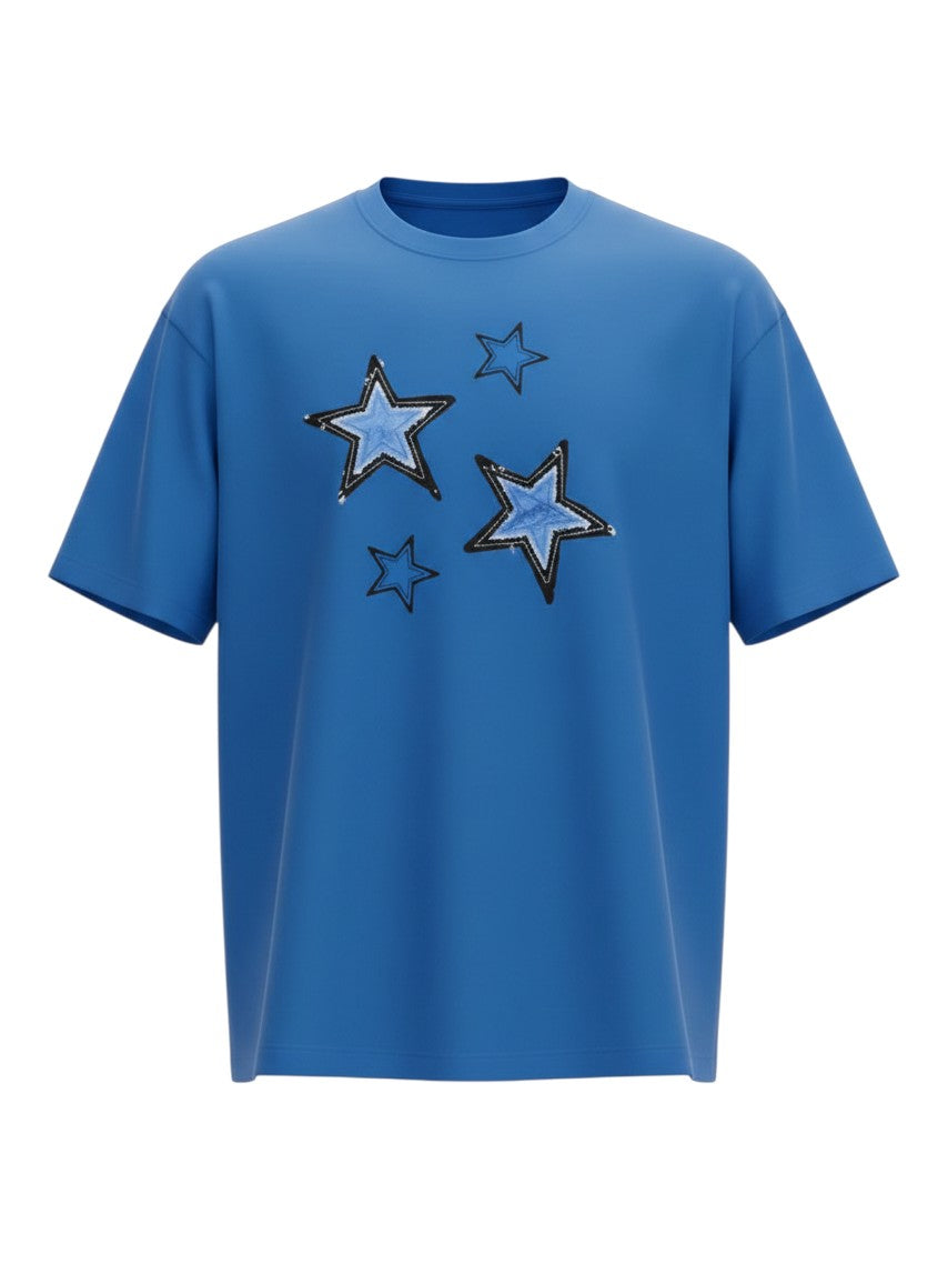 Star Appliqué Graphic Tee – Royal Blue