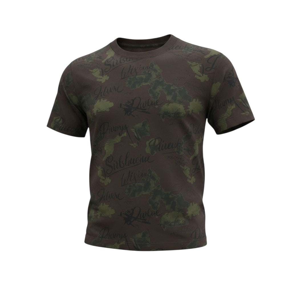 Men's Camo Script Oversized Round-Neck Tee