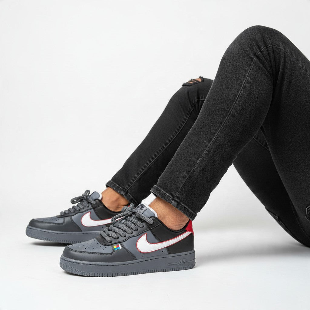 Rope-Lace Panel Sneakers
