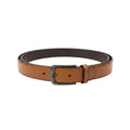 Embossed Patterned Leather Belt Single-Prong Buckle