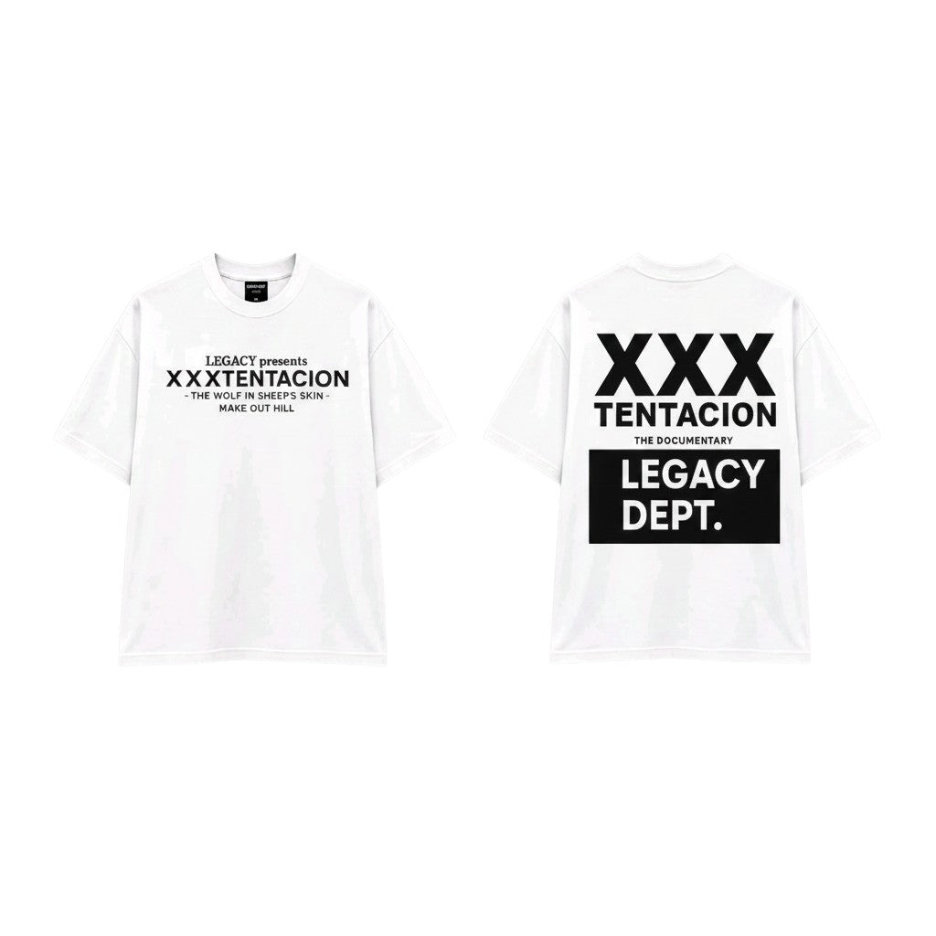 Men's White Legacy Dept Documentary Typography Oversized Tee