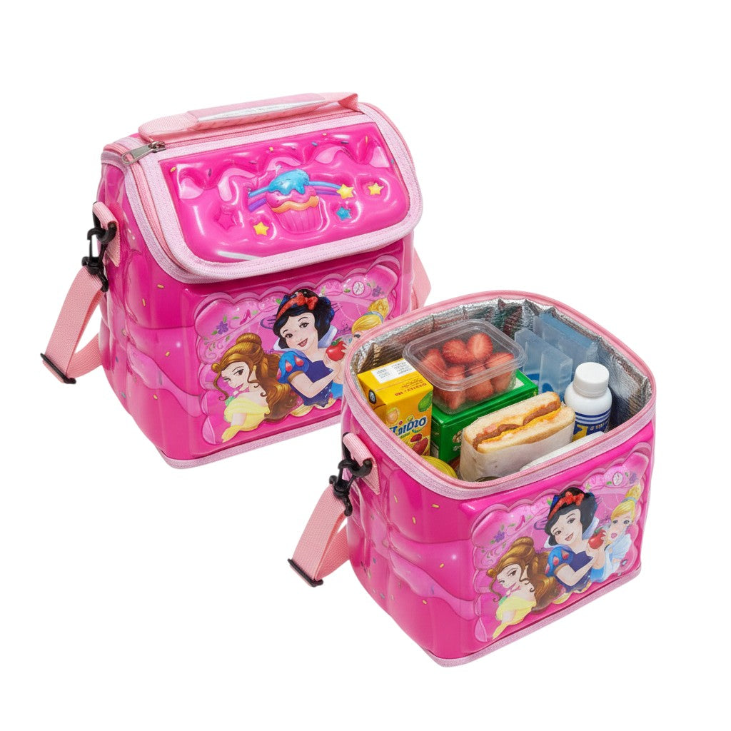 Pink 3D Disney Princess Hard-Shell Kids Lunch Box