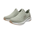 Men's Olive Green Knit Slip-On Sneakers with White Sole
