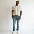Men's Cream Plain Oversized Round Neck T-Shirt