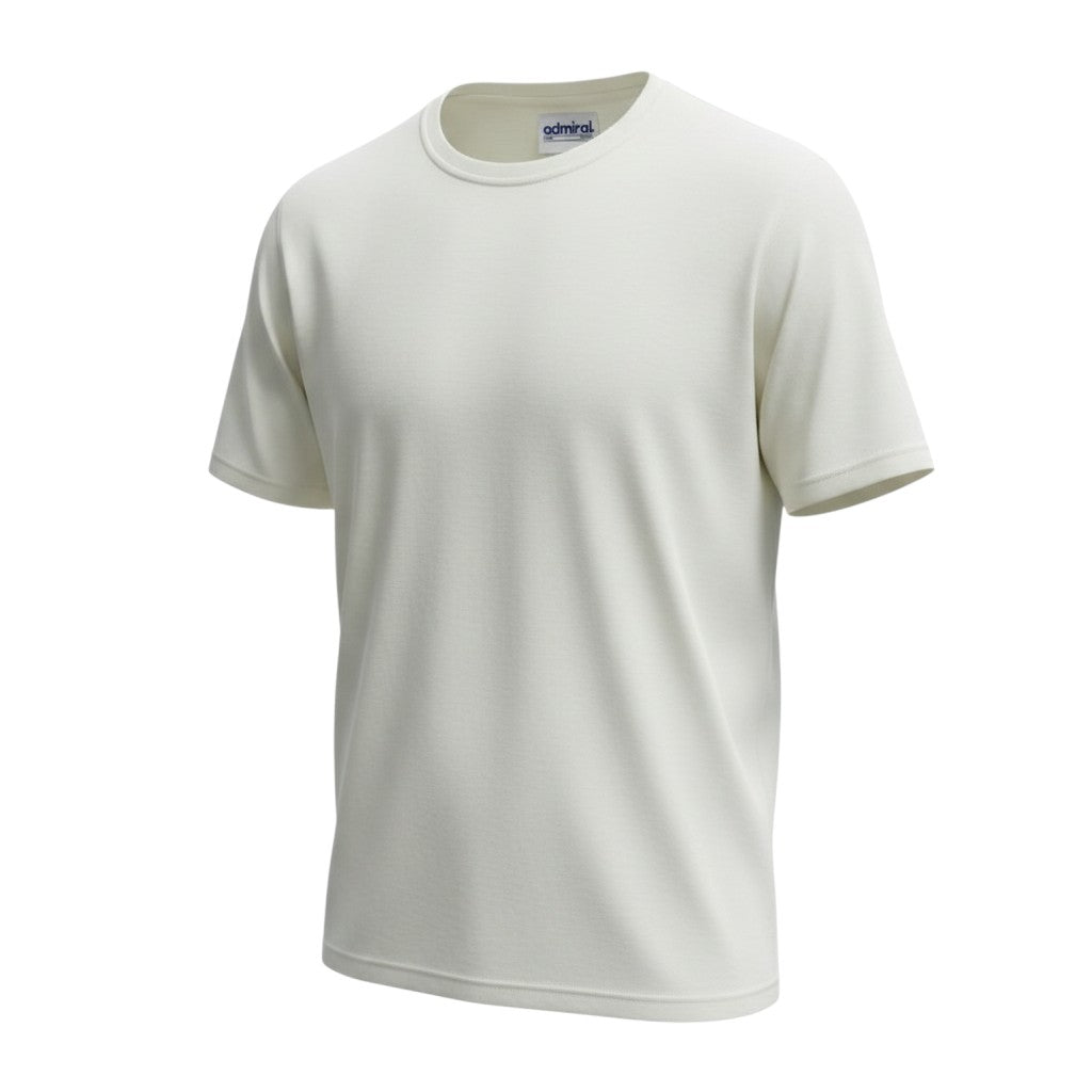 Men's Cream Plain Oversized Round Neck T-Shirt