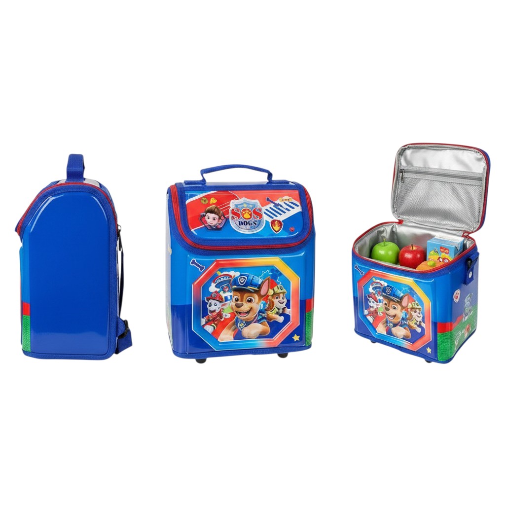 Blue SOS Dogs Cartoon Kids Lunch Bag
