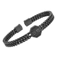 Black Braided Chain Octagon Plate Bracelet