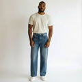 Vintage Wash Balloon Jeans with Seam Detail