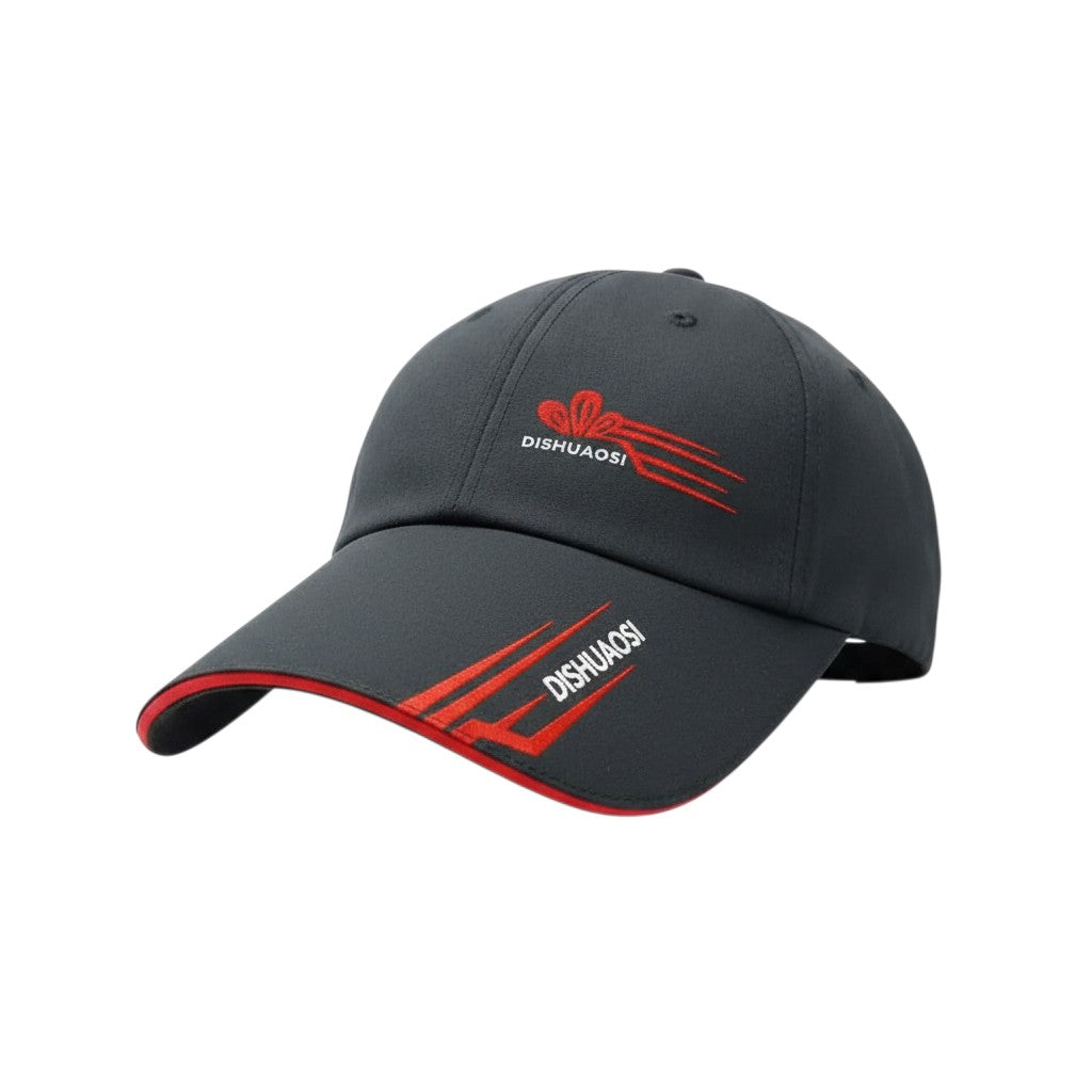 Navy Blue Red Graphic Print Dad Cap