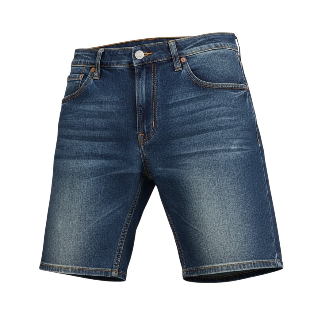 Men's Dark Indigo Denim Shorts – Classic 5-Pocket Cut