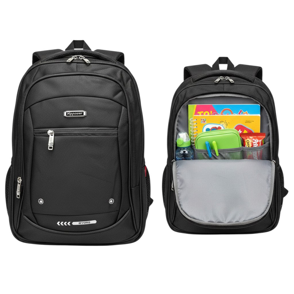 Black Classic Multi-Pocket Laptop Unisex School Backpack