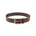 Embossed Patterned Leather Belt Single-Prong Buckle