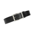 Black Leather Arched Antique Silver Buckle Belt Men's