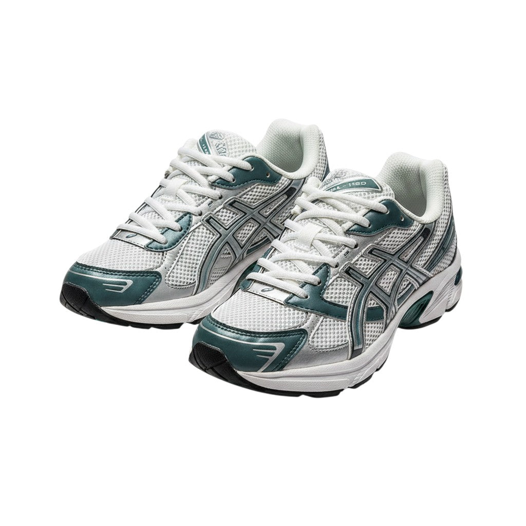 Men's White & Teal Retro Gel Running Sneakers