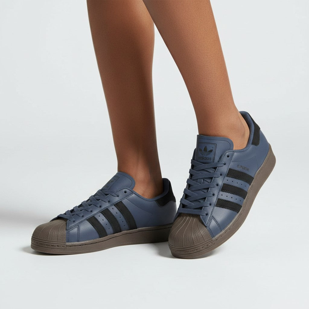 Men's Low-Top Shell-Toe Leather Sneakers