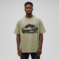 Men's Beige "I Deserve It All" Oversized Graphic Tee