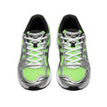 Men's Neon Green & Silver Retro Runner Sneakers with Metallic Overlays