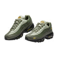 Men's Olive Green & Sage Air-Cushion Low-Top Sneakers with Yellow Accent