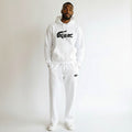 Croc Logo Hoodie & Jogger Tracksuit Set – White