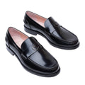 Black Patent Leather Red-Sole Logo Dress Loafer