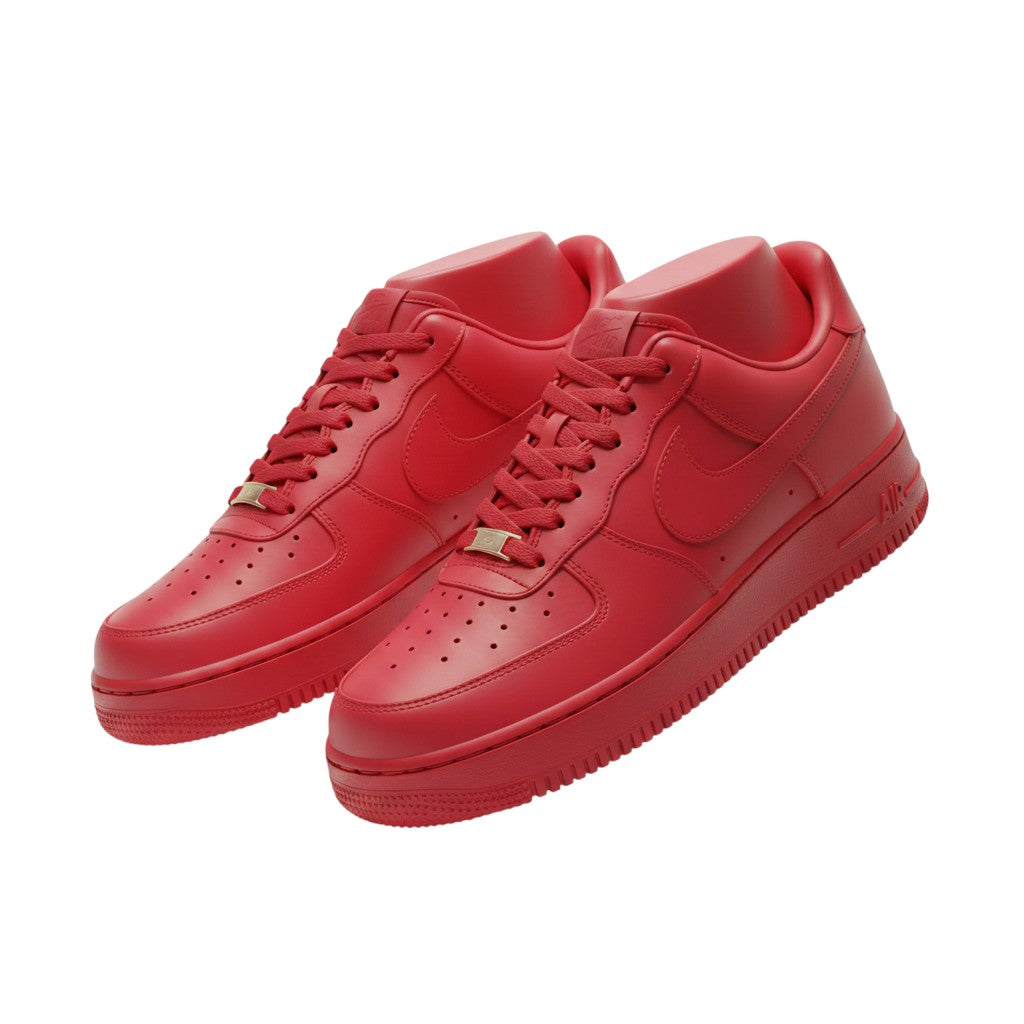 Triple Red  Low-Top Leather Sneakers