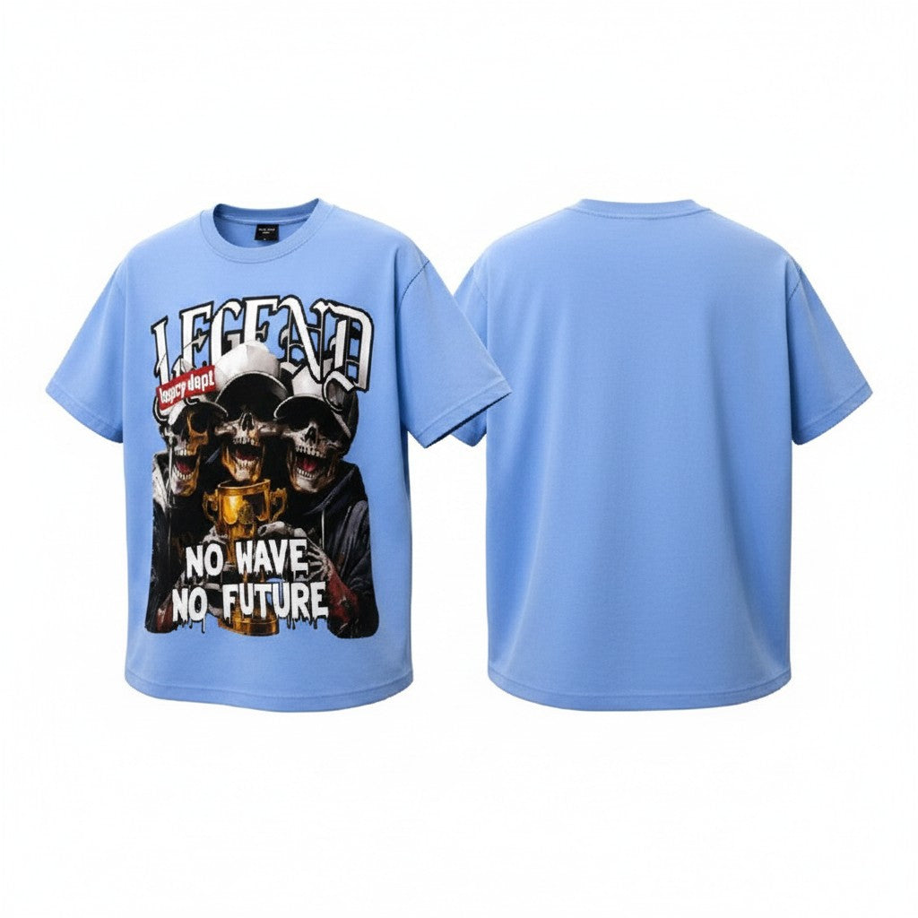 Men's Sky Blue Legend Graphic Oversized Tee