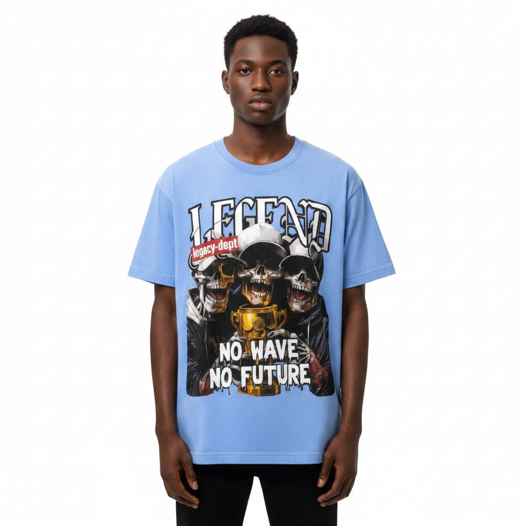 Men's Sky Blue Legend Graphic Oversized Tee