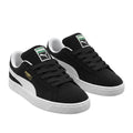 Men's Black Suede Low-Top Retro Sneakers with White Cupsole