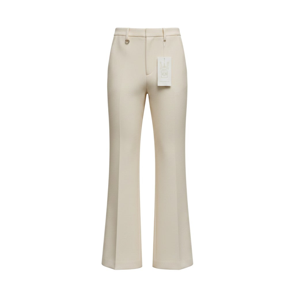 Men's Cream Wide-Leg Palazzo Plain Trousers