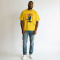 Men's Yellow Freedom Graphic Oversized T-Shirt