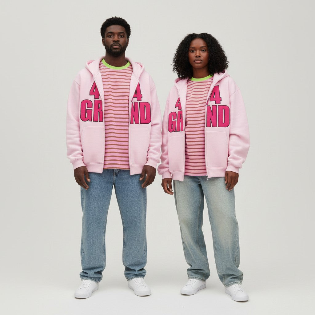 404 Grind Zip-Up Hoodie – Pink