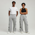 Grey Star Print Wide-Leg Joggers