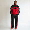 Men's Two-Piece Tracksuit Set - Red & Black