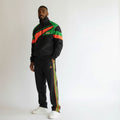 Men's Black Colour Block Tracksuit Set