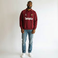 Men's Retro Collared Sweatshirt - Burgundy