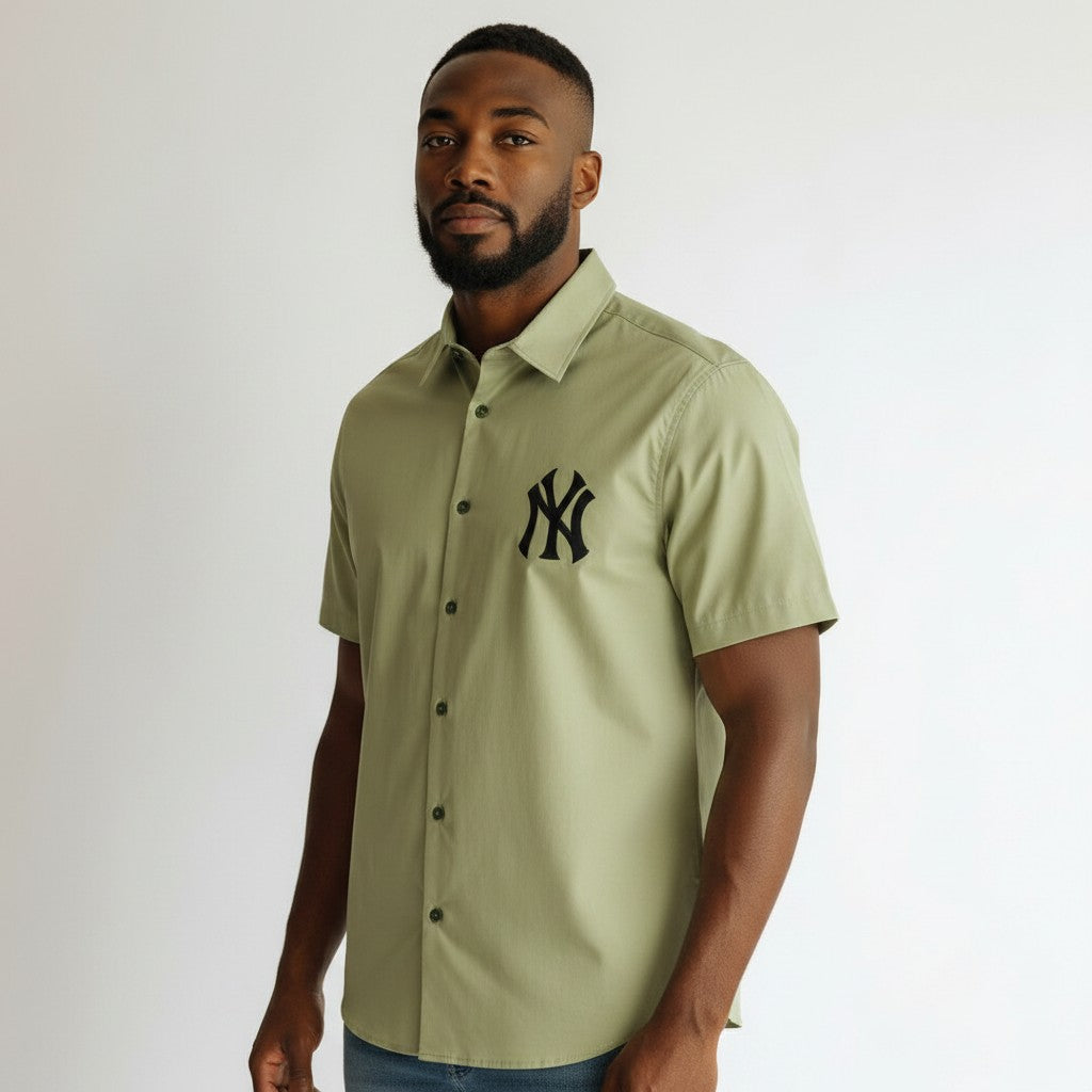 Men's Sage Green Camp Collar Shirt