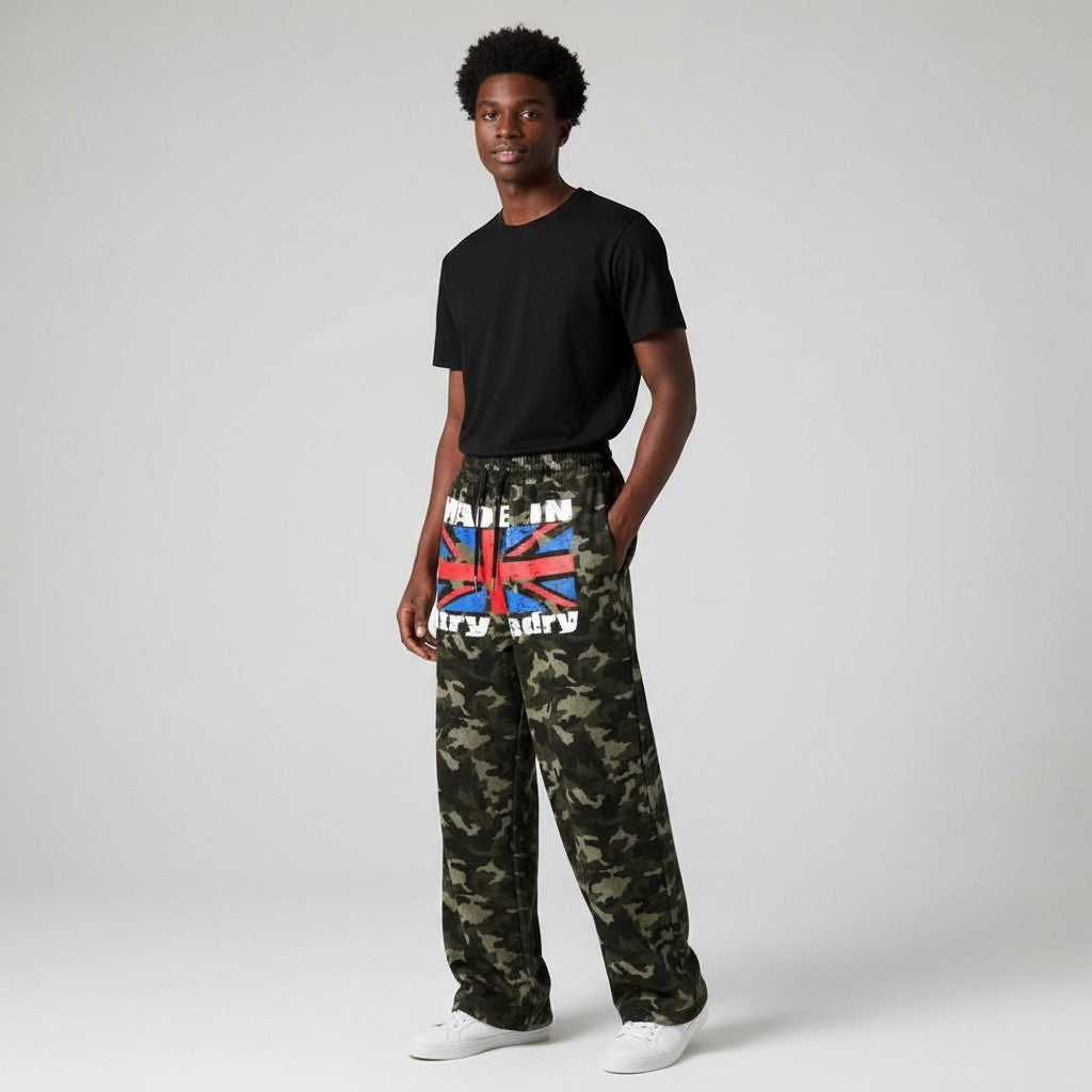 Unisex Camo Graphic Wide-Leg Jogger Pants
