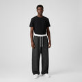 Unisex Sparkle Dot Cross Embroidery Balloon Wide-Leg Jogger Pants